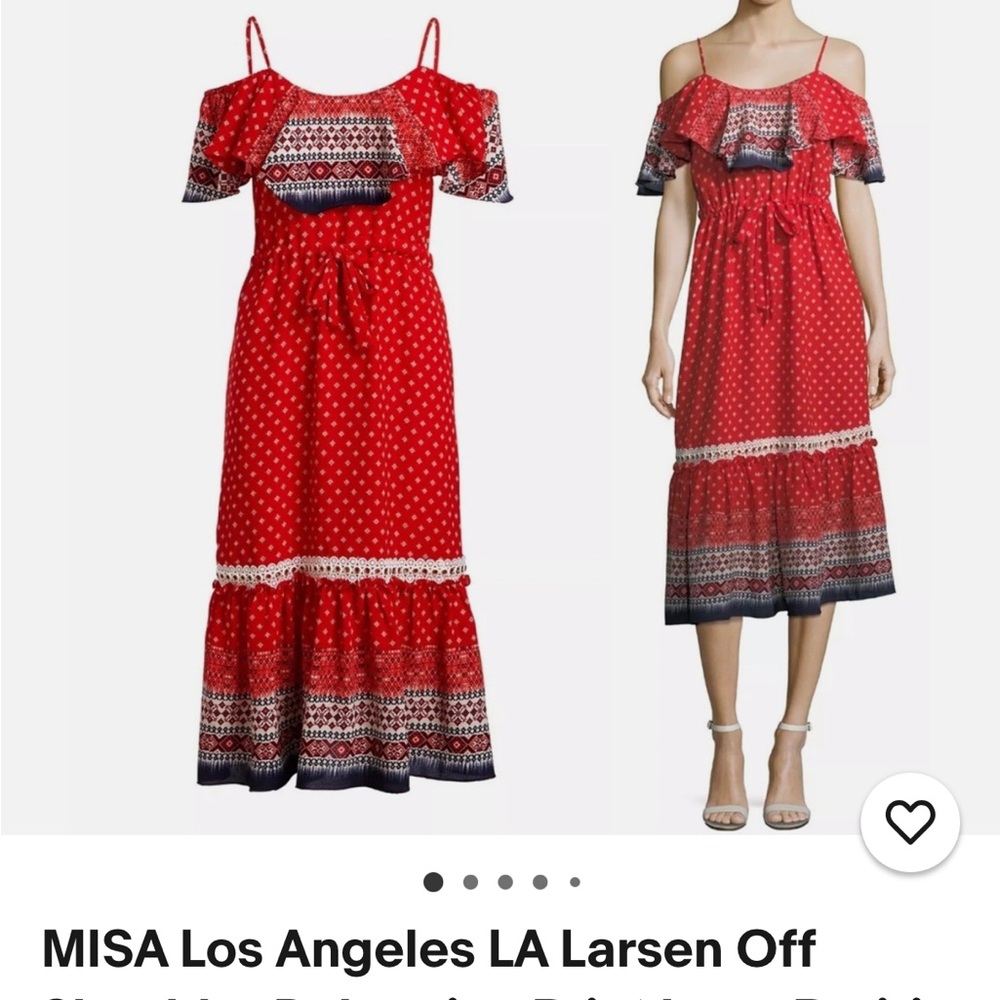 MISA Los Angeles Red Off-Shoulder Dress